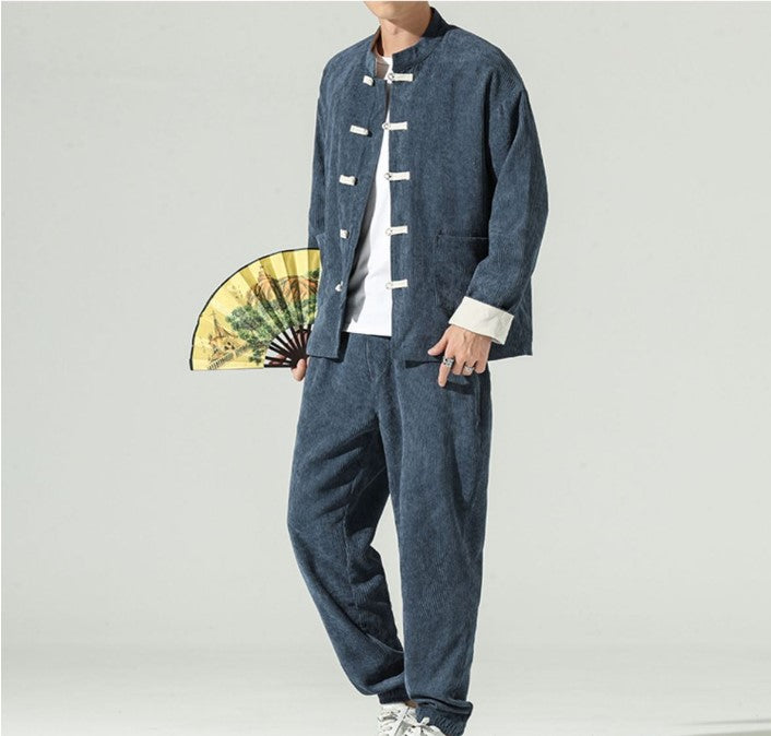 Akihito - Ensemble veste et pantalon de style japonais