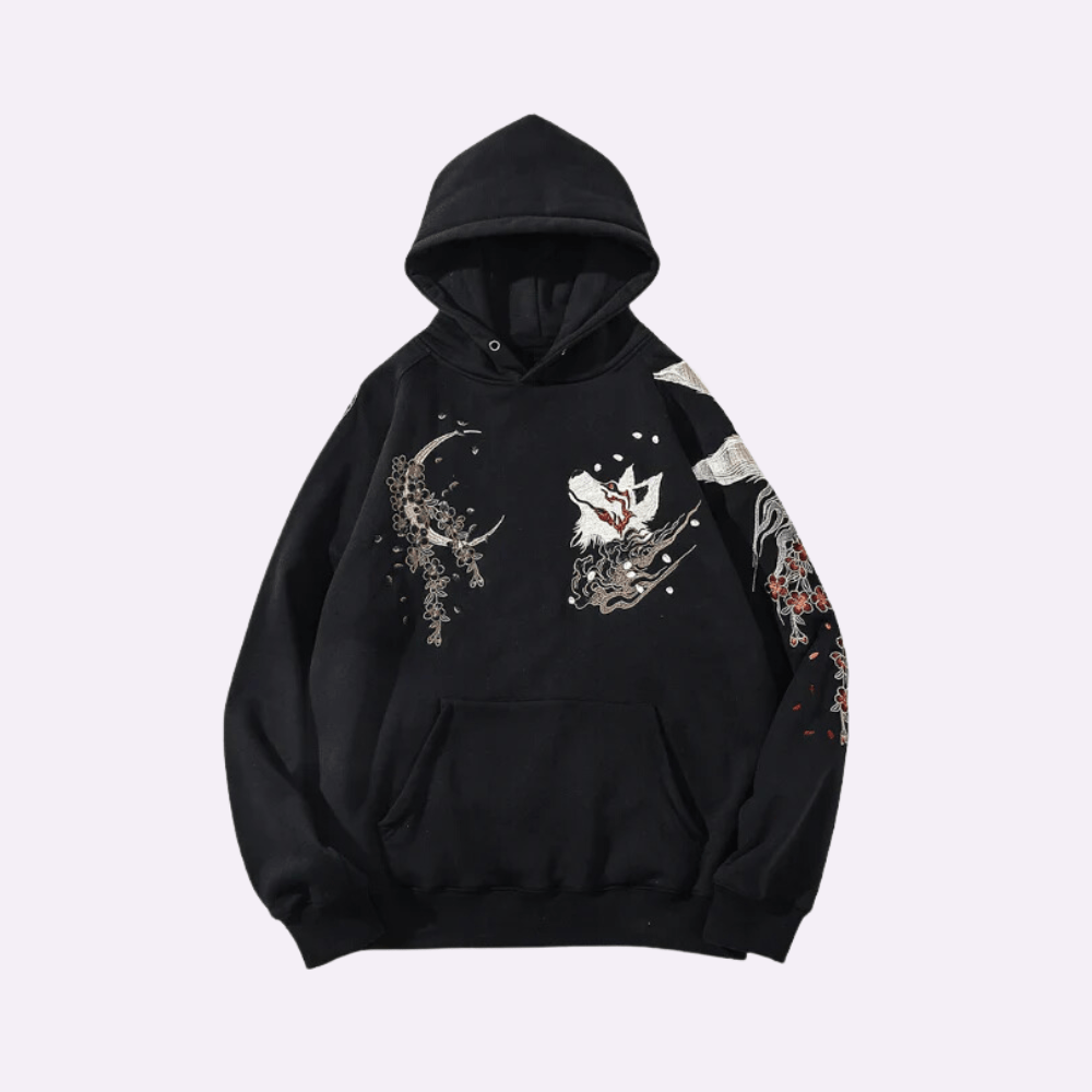 Ookami - Bestickter Hoodie