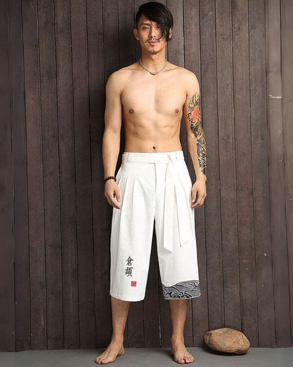 Vhersily 2025 - Pantaloni Giapponesi Uomo, Corti Taro In Lino Abbigliamento Tradizionale Giapponese Con Coulisse, Estivi, Casual, Leggeri, Da Spiaggia, Per Jogger Yoga Palestra Trekking