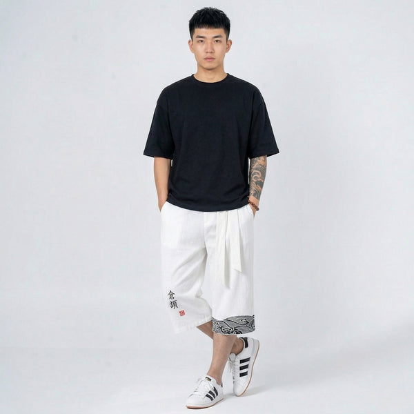 Taro - Pantaloni comfort giapponesi a tre quarti