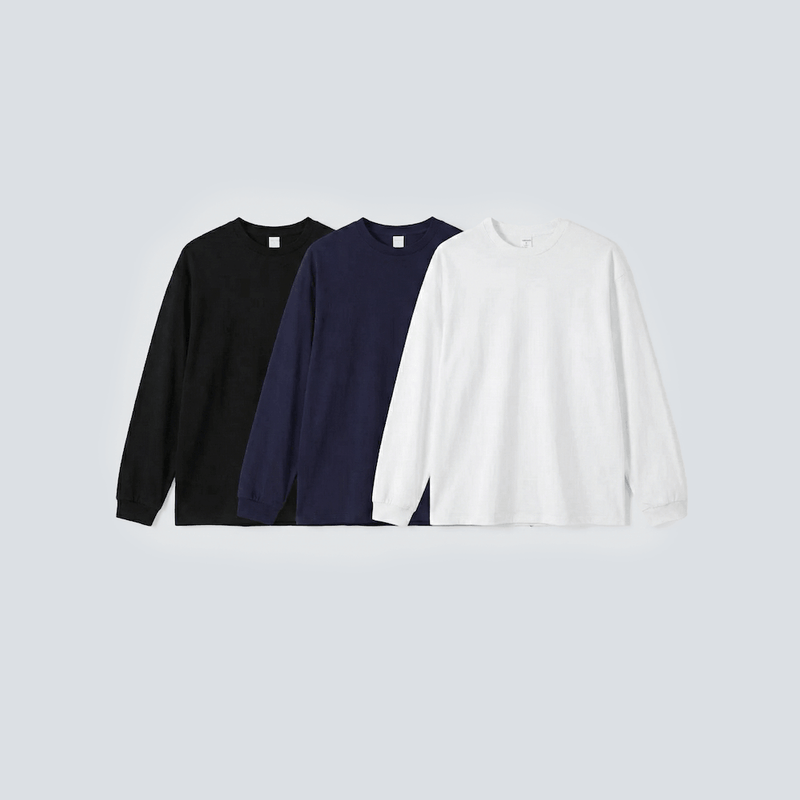 Pack de 3 x Takayama - T-shirt oversize à manches longues (280GSM)
