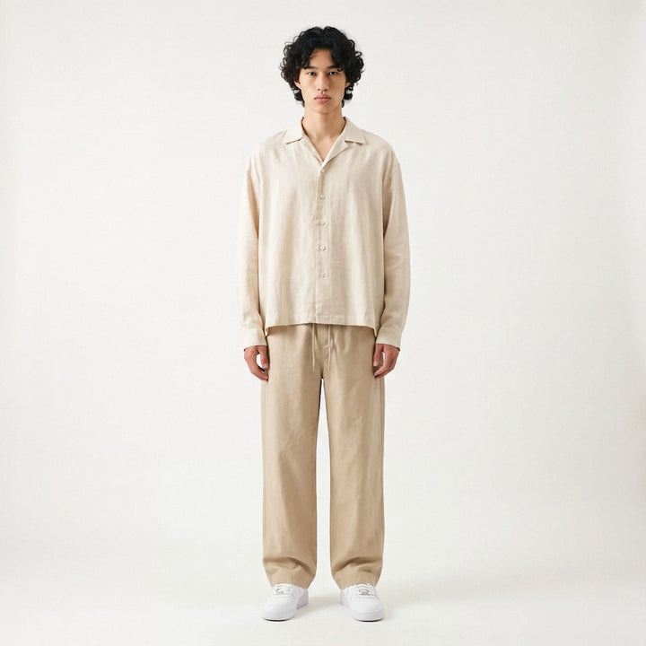Suna - Japanisches Oversize Cropped Hemd