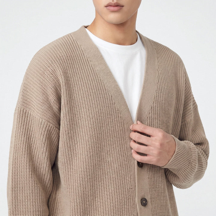 Sen - Cardigan en maille oversize boutonné