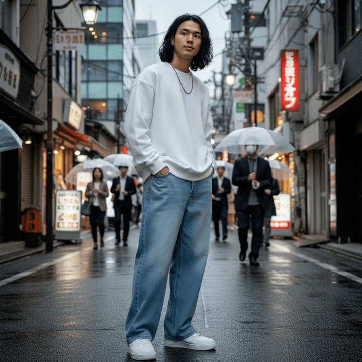 Kami - Pantalone denim baggy giapponese