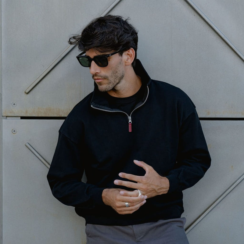 Shin - Half-Zip Relaxed Fit Sweatshirt