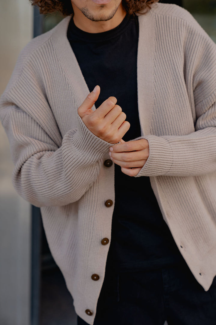 Sen - Cardigan en maille oversize boutonné
