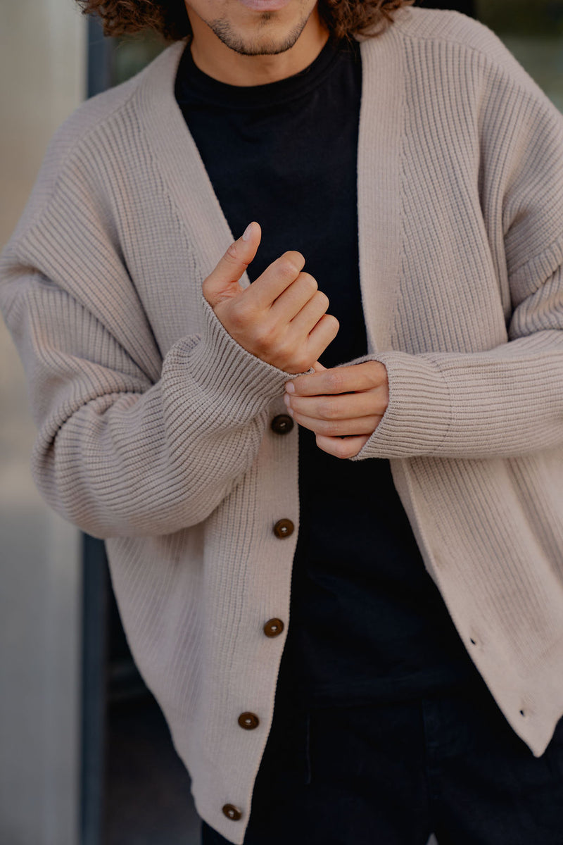 Sen - Cardigan en maille oversize boutonné