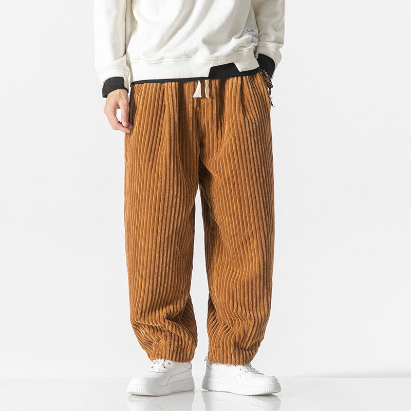 Pantalon Sarouel En Velours Côtelé – Style Japonais Décontracté Pour Homme - 3