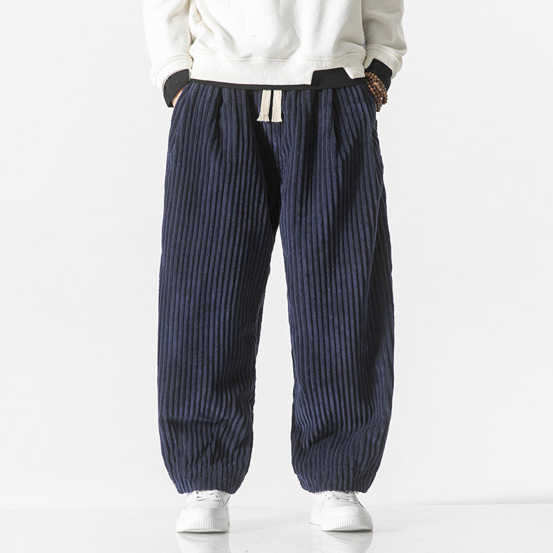 Pantalon Sarouel En Velours Côtelé – Style Japonais Décontracté Pour Homme - 13