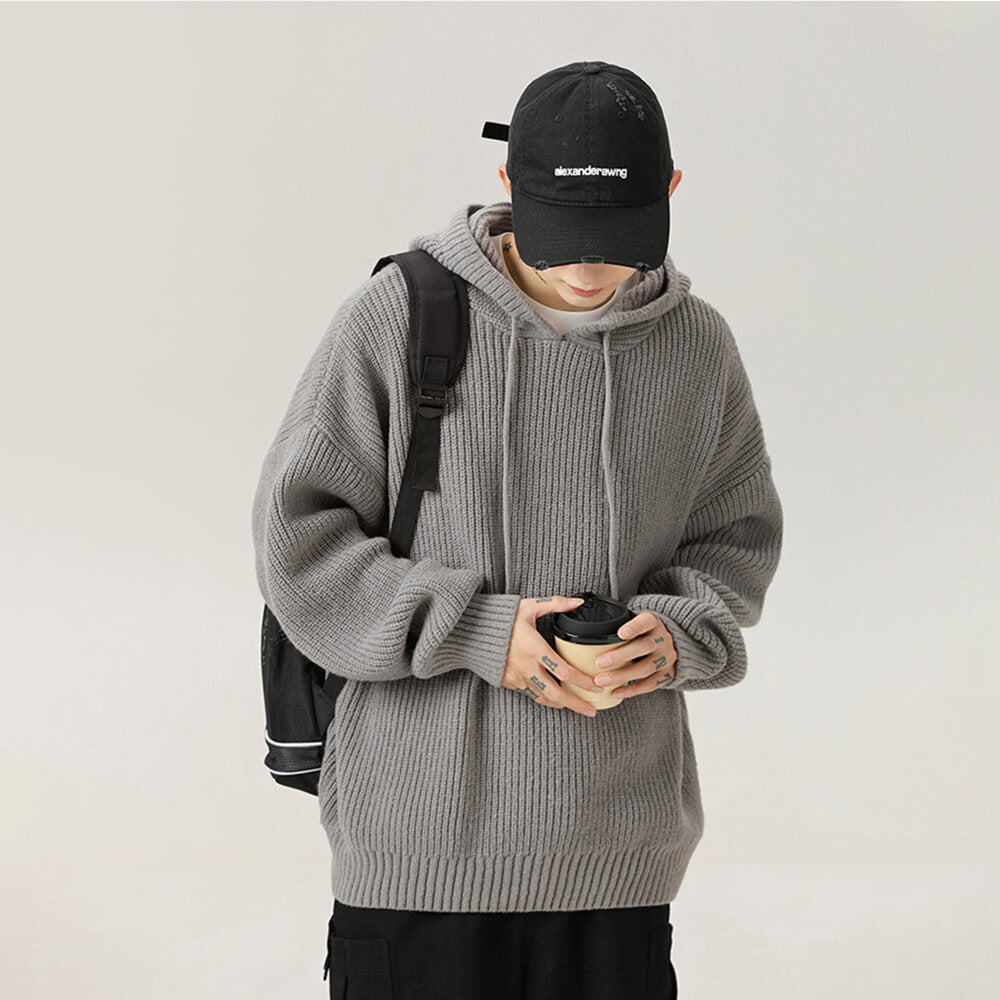 Yusama - Gestrickter Oversize-Hoodie