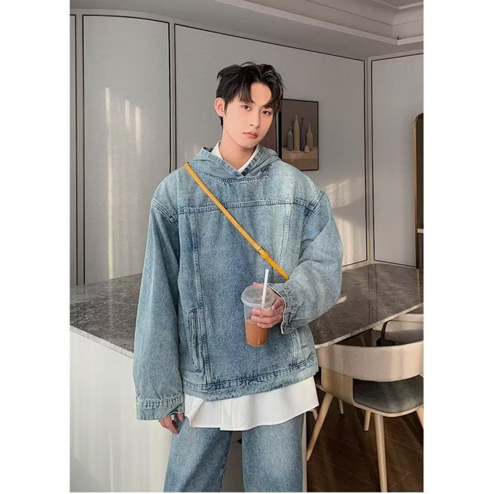 Yunho - Retro Denim Hoodie