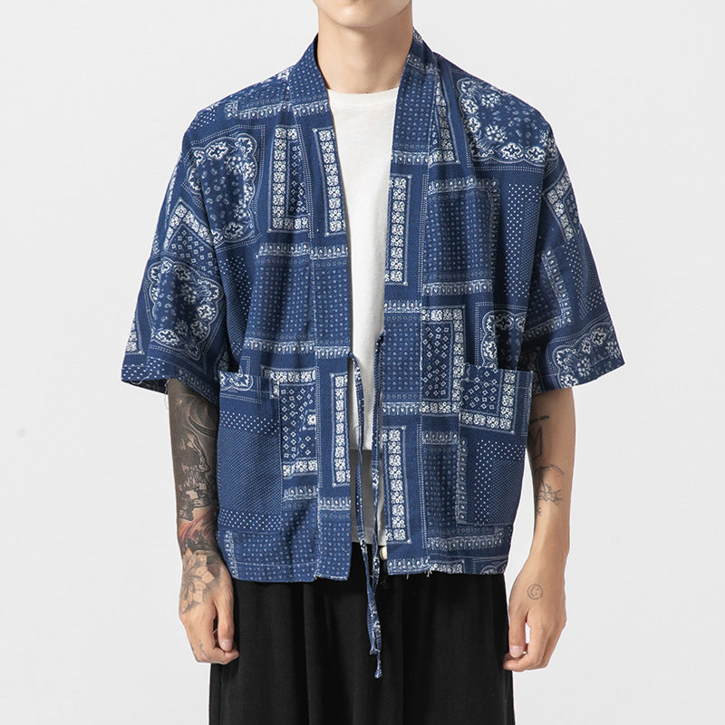 Ryun - Chemise Kimono en coton et lin