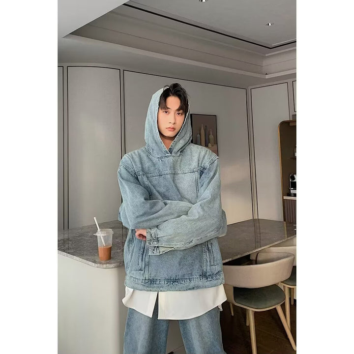 Yunho - Retro Denim Hoodie