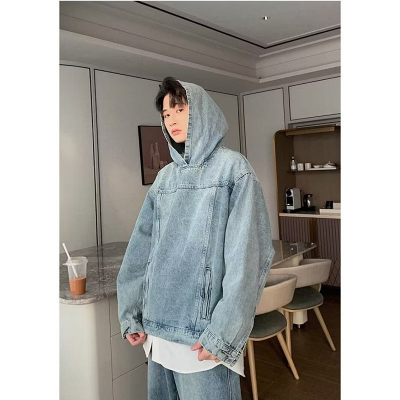 Yunho - Retro Denim Hoodie