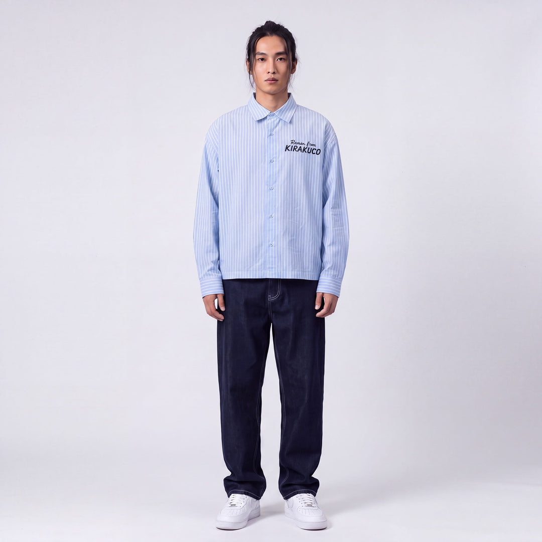 Edo - Chemise à rayures imprimé japonais