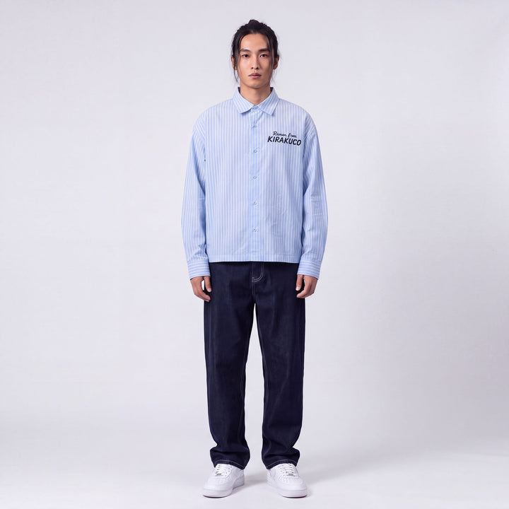 Edo - Chemise à rayures imprimé japonais