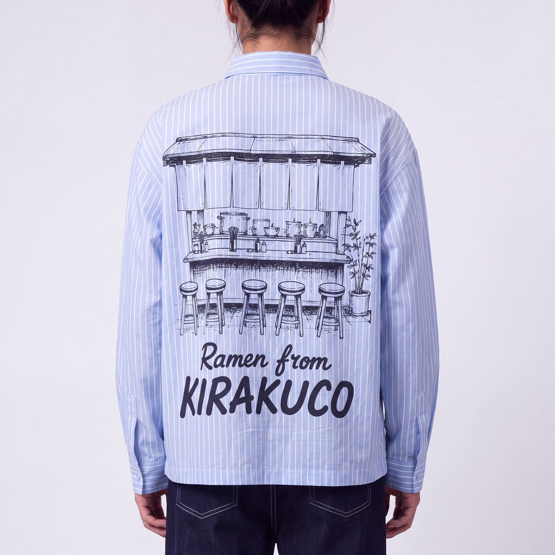 Edo - Chemise à rayures imprimé japonais
