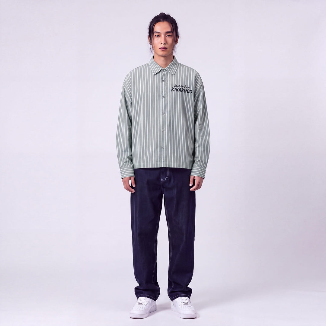 Edo - Chemise à rayures imprimé japonais