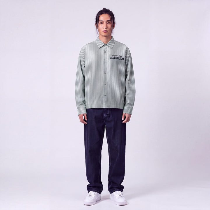 Edo - Chemise à rayures imprimé japonais