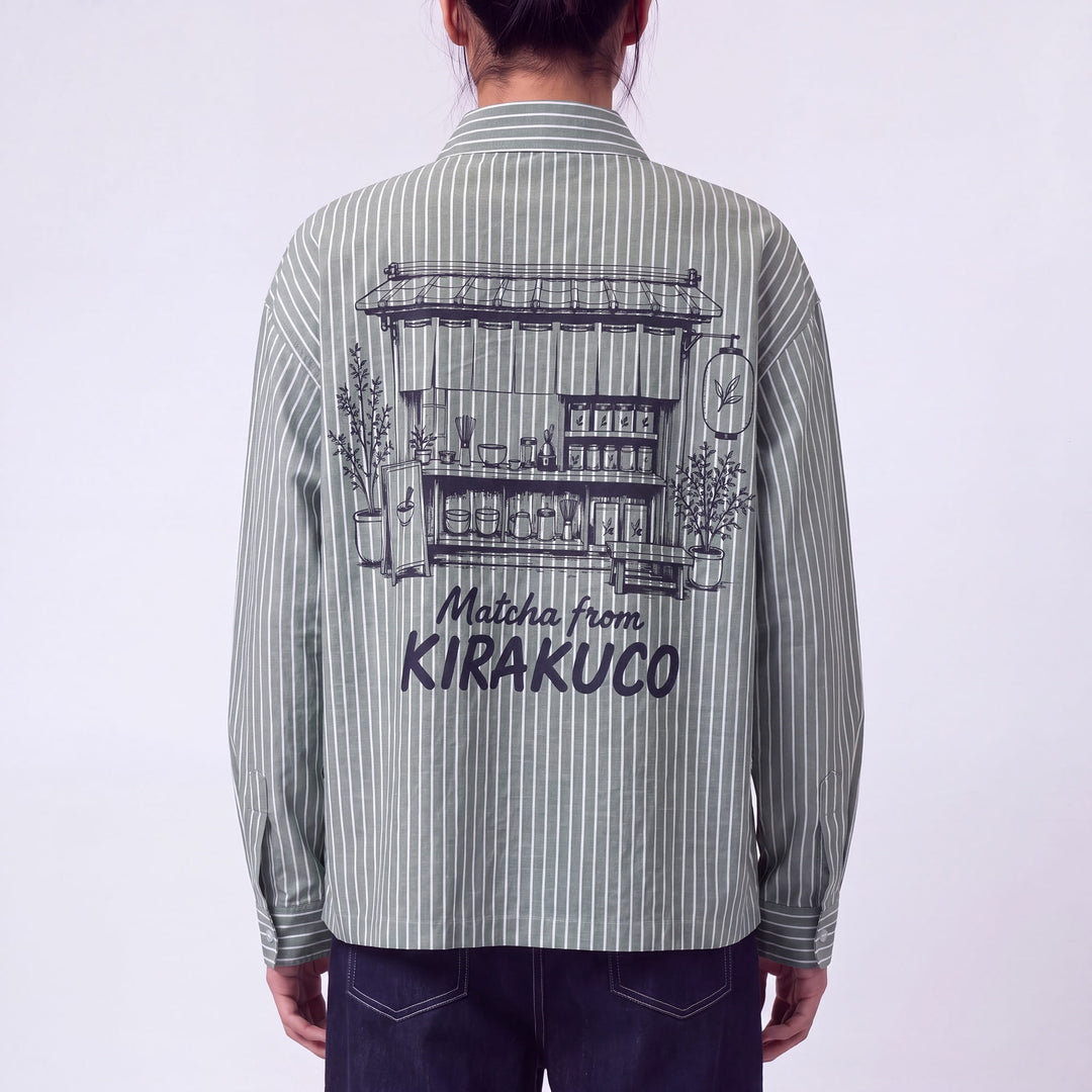 Edo - Chemise à rayures imprimé japonais