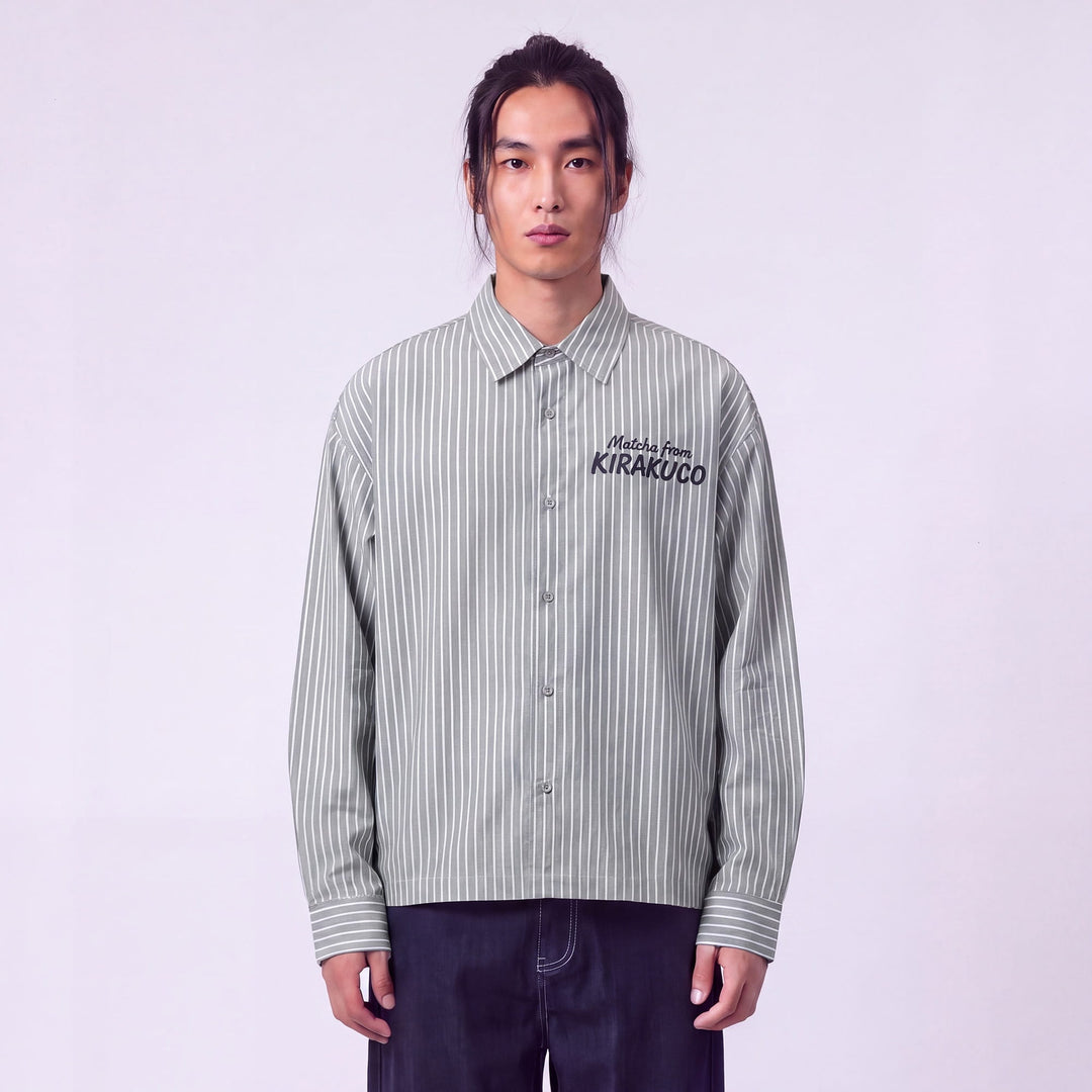 Edo - Chemise à rayures imprimé japonais