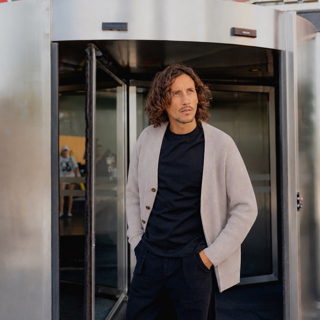 Sen - Cardigan en maille oversize boutonné